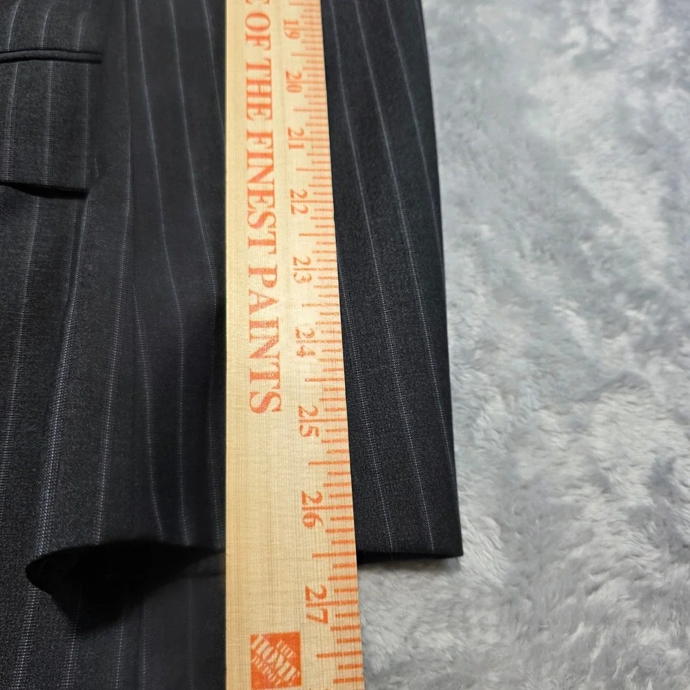 Hickey Freeman‎ Men 46L Grey Blazer Madison Pinstripe Worsted Wool Made in USA